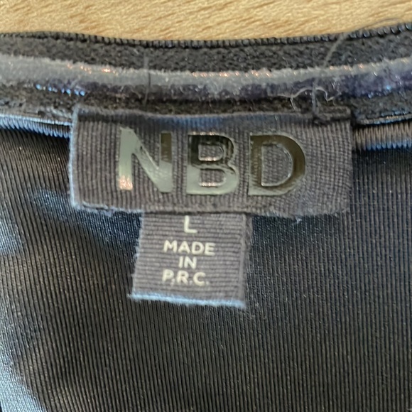 NBD Black Strapless Waist Cutout Mini Dress Size Large - Picture 5 of 7